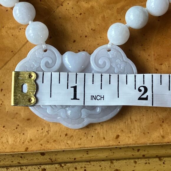 Natural Jade Carved Rose Necklace - Picture 7 of 9